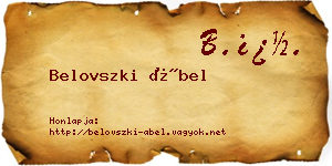 Belovszki Ábel névjegykártya